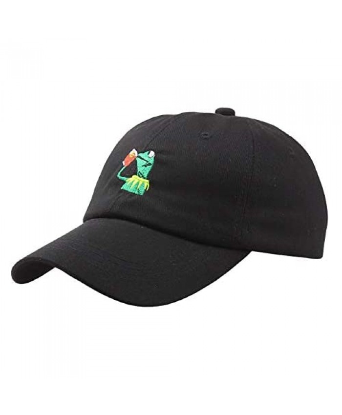 Amazingxy Kermit Cap Baseball Cap Dad The Frog Sipping Sips Drinking Tea Embroidered Cotton Snapback Adjustable Unisex