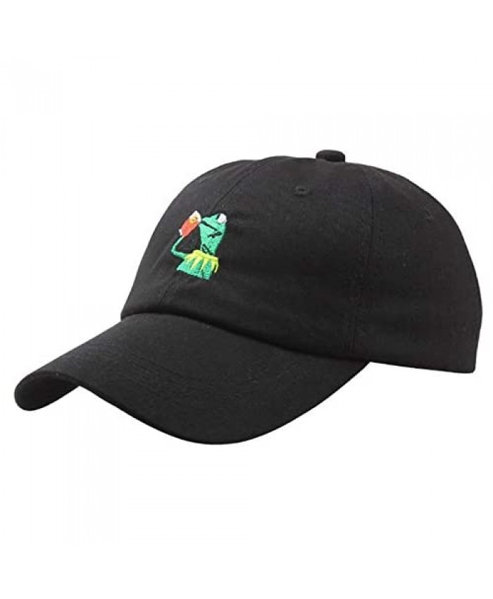 Baseball Cap The Frog Dad Hat Cap Sipping Sips Drinking Tea Champion Costume Embroidered Cotton Adjustable Hat