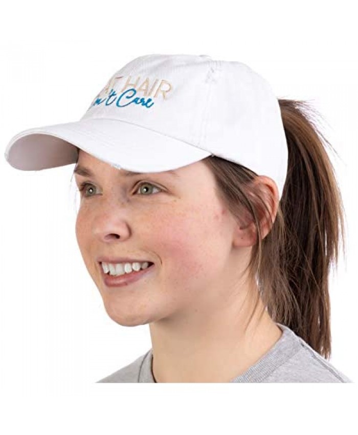 Boat Hair Don't Care | Ponytail Dad Hat Boating Lake Cute Pony Tail Low Cap