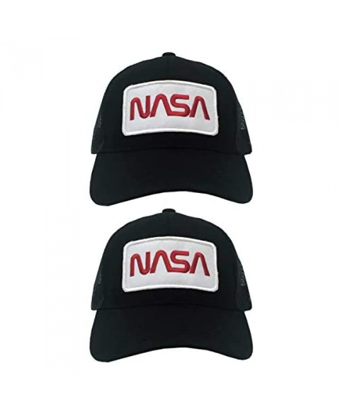 City Merchandise 2 Pack Value NASA Space Hat- Baseball Cap Washed Cotton Embroidered Logo Pigment Dyed