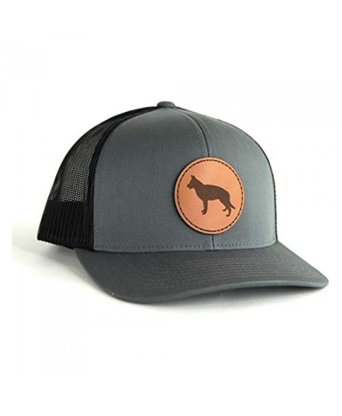 German Shepherd Leather Patch Hat | GSD Gift | German Shepherd Trucker Hat | German Sheperd Baseball Hat