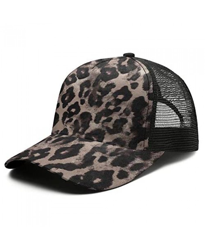 Leopard Hats for Women CC Ponytail Hats for Women Baseball Hat Girls Ponytail Baseball Caps CC Baseball Hats for Women
