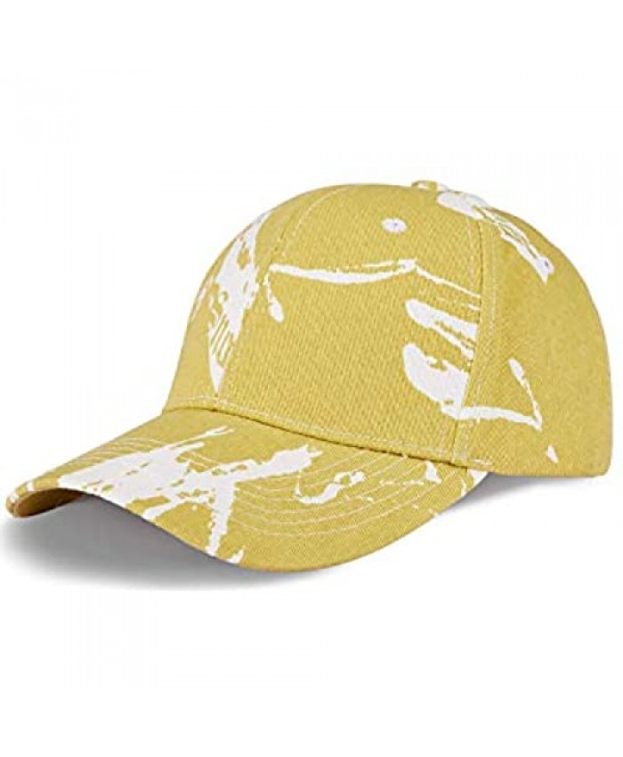 LIVACASA Baseball Cap for Women Baseball Hats for Men Dad Caps Graffiti Dyed Cotton Casual Dad Caps Youth Girls Boys