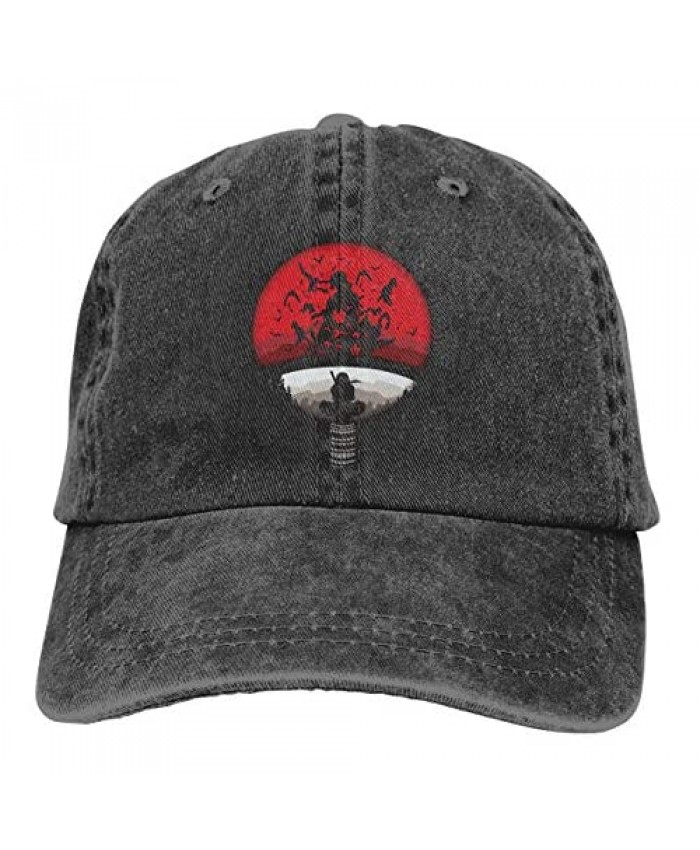 Ninja Uchiha Clan Symbol Mashup with Itachi.jpg Cap Men's Adjustable Hip Hop Cotton Washed Denim Hat for Outdoor