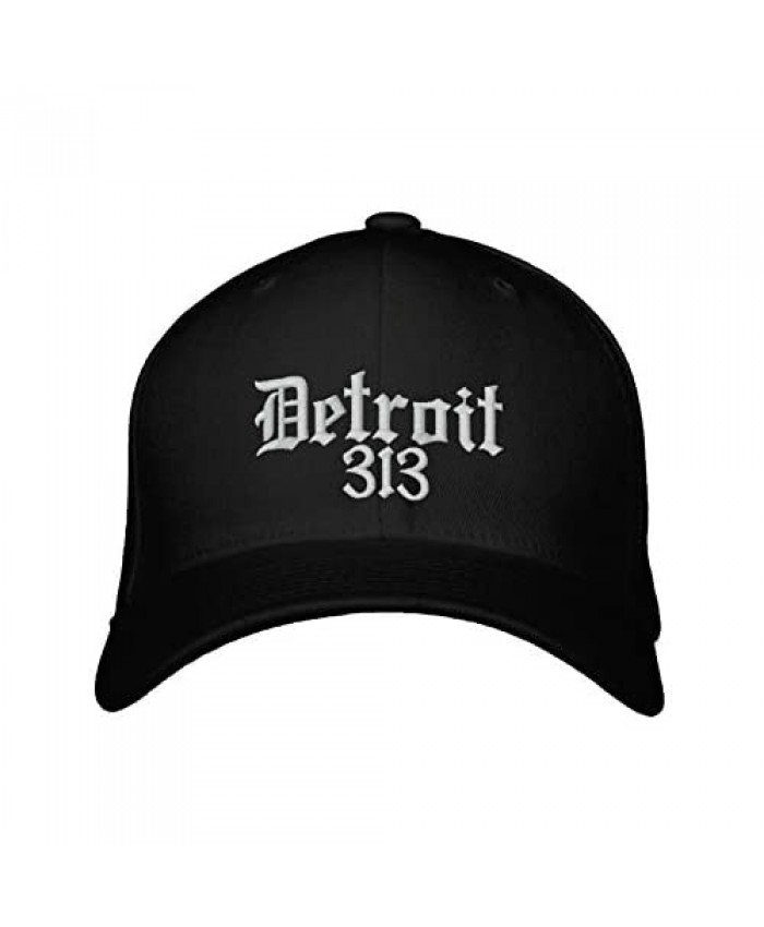 NVDUYGQ Embroidered Hat Baseball Caps for Men & Women Detroit 313 Embroidery Baseball Hats Embroidery Dad Hats Hip Hop Hat Black