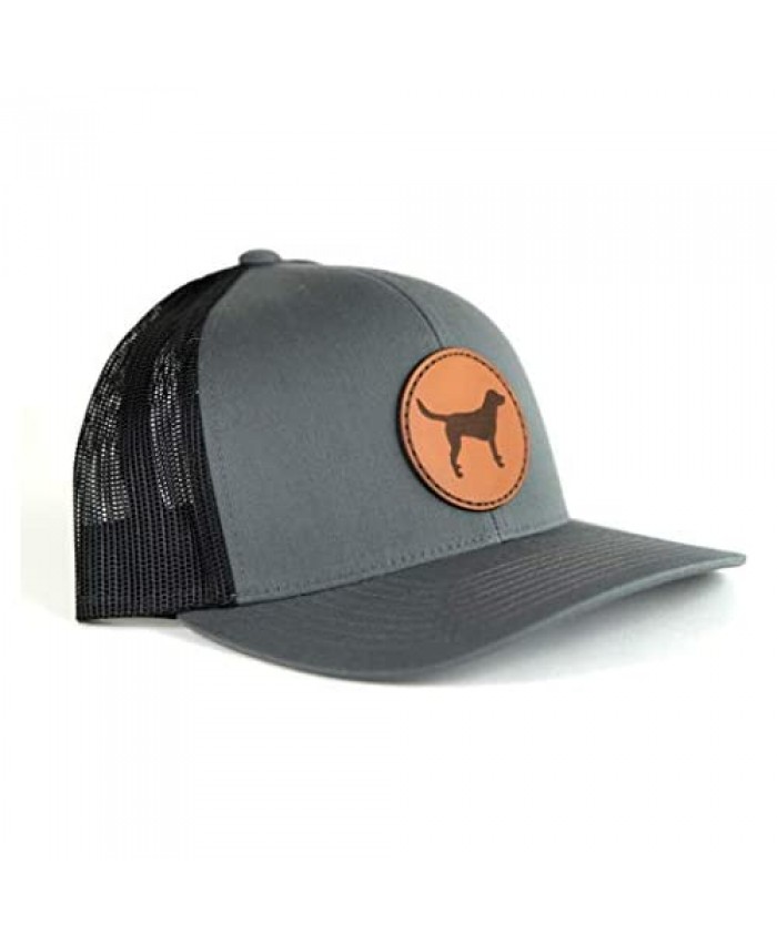 Palouse Prairie Lab Labrador Retriever Leather Patch Hat | Yellow lab Chocolate lab Black Black Gift | Lab Trucker Hat | Baseball Hat