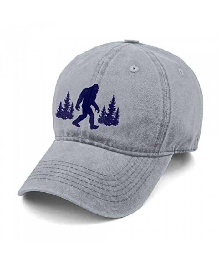 Unisex UFO Bigfoot Denim Hat Adjustable Washed Dyed Cotton Dad Baseball Caps
