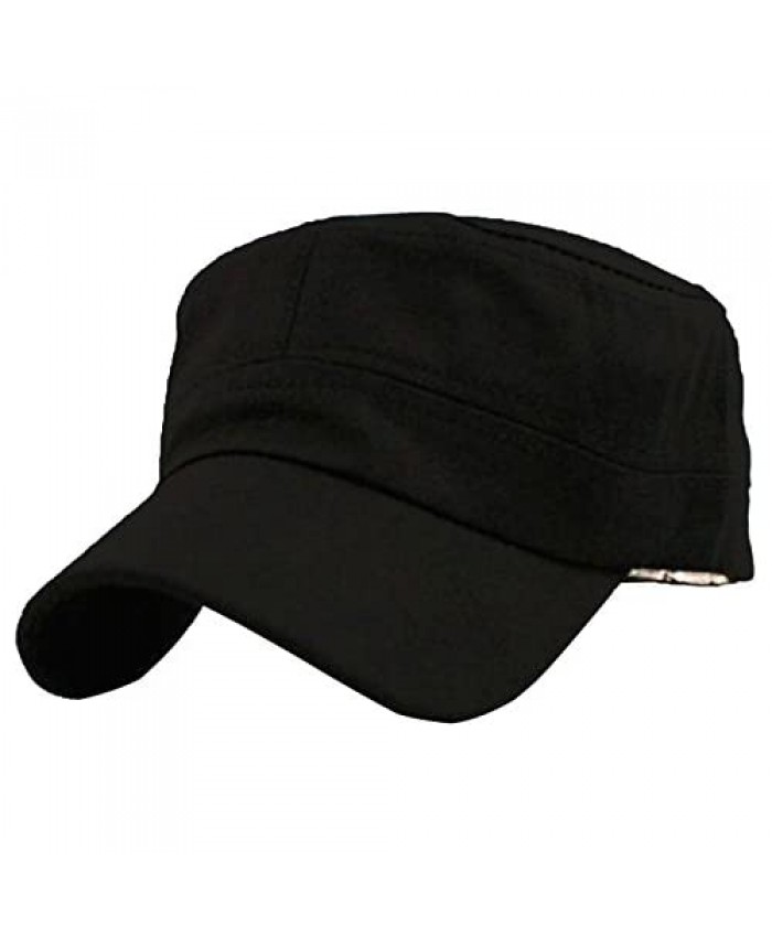 Vivoice Cadet Army Cap - Unisex Flat Top Hat Cotton Corps Hat with Adjustable Strap