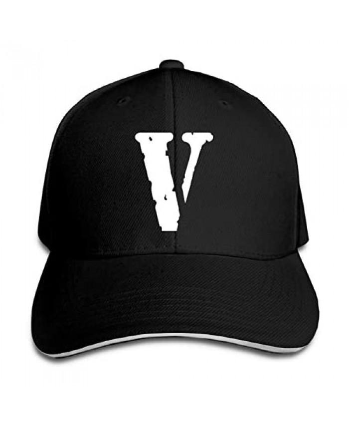 Vlone Sandwich Hat Printed Baseball Cap Headgear Unisex Black