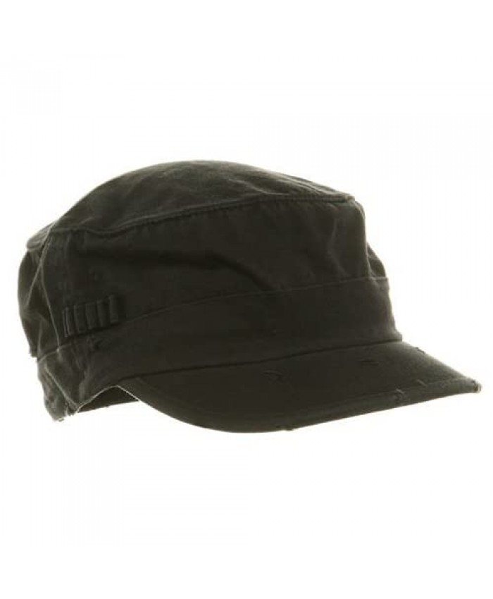 Washed Cotton Fitted Army Cap-Black W32S33F