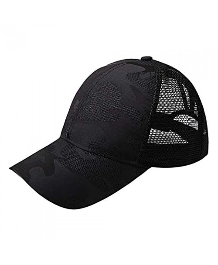 XRDSS Ponycap Messy High Bun Ponytail Adjustable Mesh Trucker Baseball Cap Hat for Women