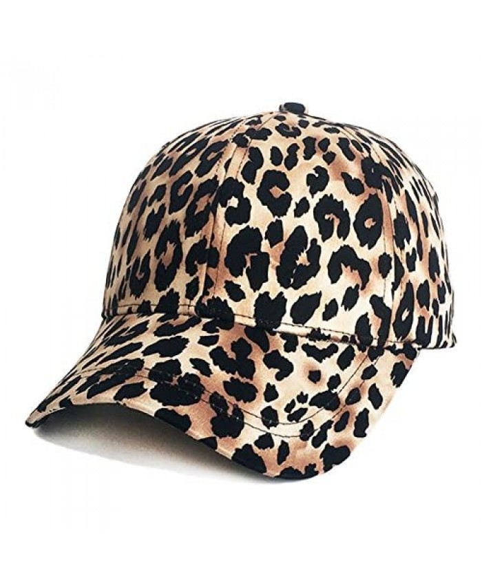 ZLSLZ Womens Girls Leopard Print Baseball Trucker Sport Golf Ponytail Pony Sun Hat Cap