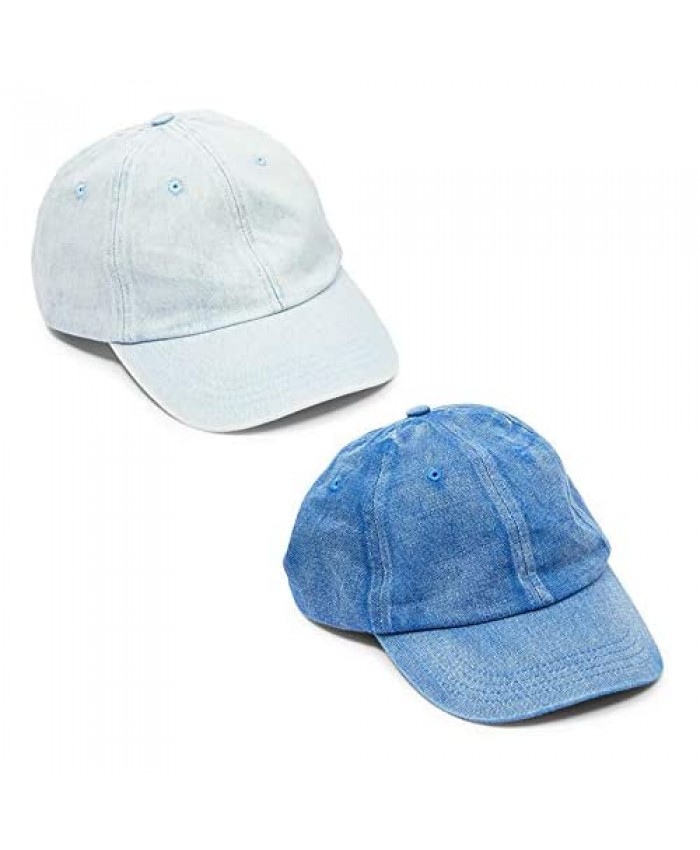 Zodaca Denim Baseball Caps for Men and Women Light and Dark Wash Hats (2 Pack)