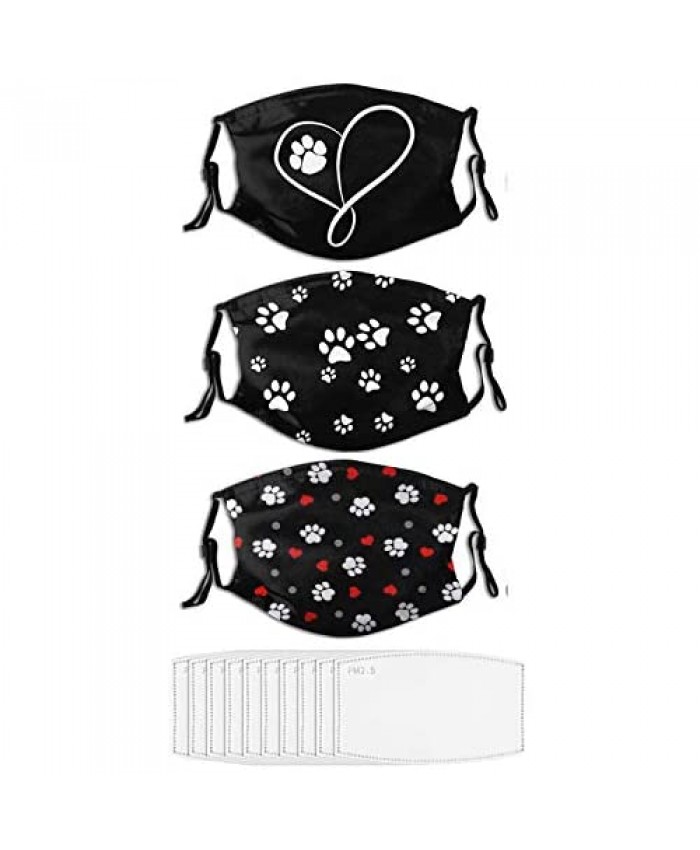 3-PCS Face Mask Animal Bulldog Corgi Smile Cute Cat Reusable Masks for Men Women