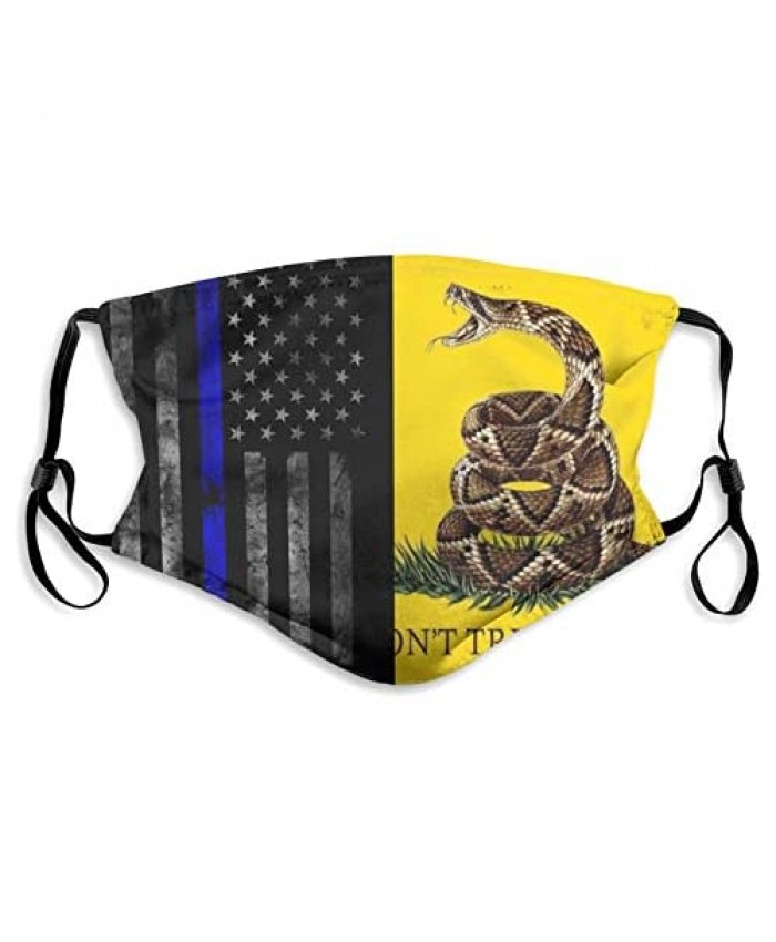 American-Flag and Dont-Tread-On-Me Comfortable Adjustable Funny Pattern Facial Decorations for Women and Men