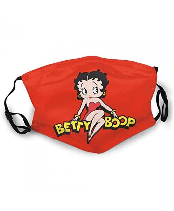 Betty Boop Cartoon classic logo Men's Women's Balaclava Windproof Face Mask Dustproof Mouth Cover