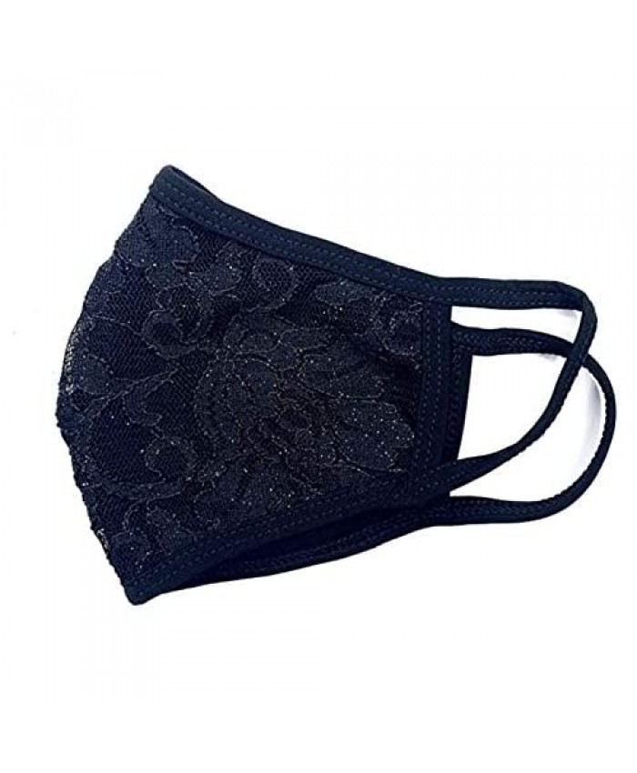 Black Lace Dust Mask 2 ply Breathable Fabric Made in USA