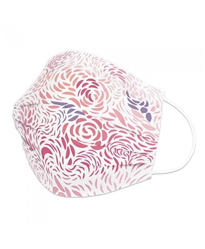 Edaren 30Pcs/Pack Face Mask 3-Layer Fashion Design Protection Adjustable Covering Unisex Mouth Shield Adult Pink Rose