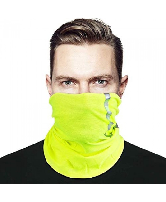 Hi Vis Reflective Safety Face Clothing-Neck Gaiters Bandanas Scarf Gaiters face mask Multifunctional Headwear