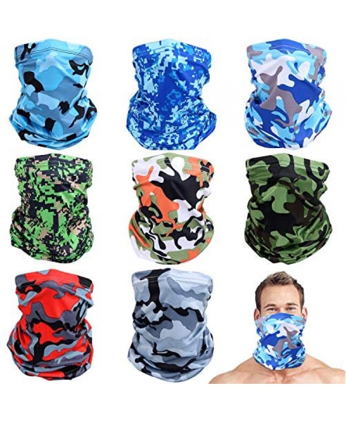 NOVWANG 8 Pieces Face Mask Bandana Headband Bandana Mask Neck Gaiter Sun UV Protection Protection Neck Mask Balaclava Unisex for Sport&Outdoor