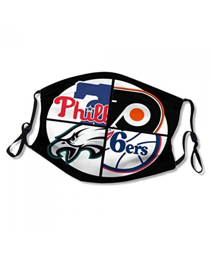Philly Sports Teams Extra Large Mask Fashionable Reusable Washable Face Masks(2 Filters)