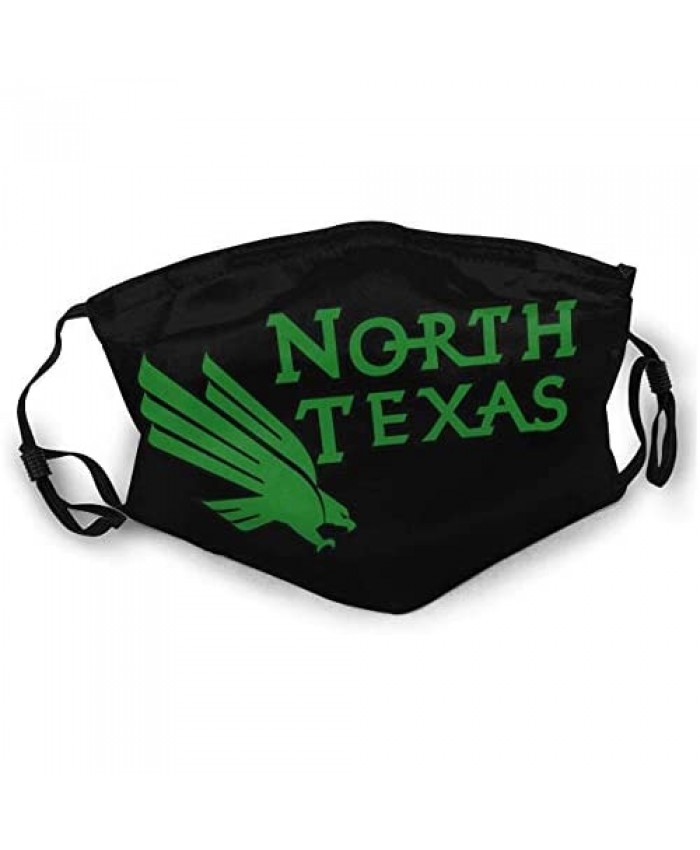 Unisex Reusable University of North Texas Face Mask Outdoor Dust Cloth Mouth Mask Black