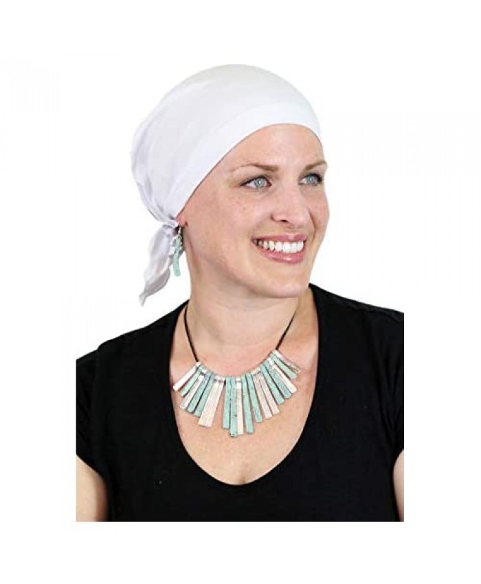 Head Scarf for Women Cancer Headwear Chemo Caps Wraps Head Coverings Cotton Scarves Celeste