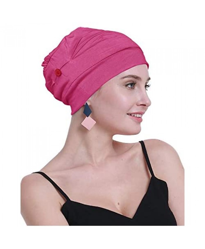 osvyo Bamboo Chemo Turbans for Women Cancer Hairloss hat - Cotton Lightweight Headwear Sealed Packaging