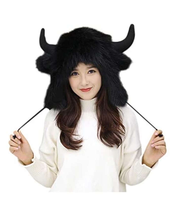 Unisex Animal Full Hood Hats Fluffy Plush Halloween Cosplay Costume Headwear