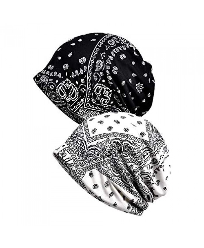 Women's Cotton Beanie Lace Turban Soft Sleep Cap Chemo Hats Fashion Baggy Slouchy Hat
