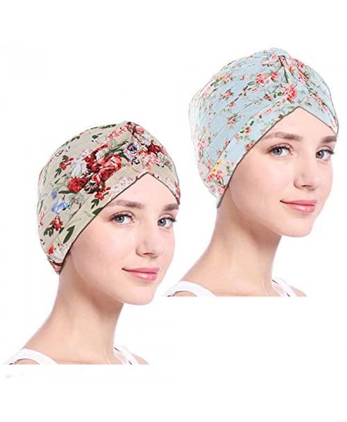 Women’s Cotton Turban Beanie Head Wrap Chemo Cap Sleep Bonnet Hair Loss Hat
