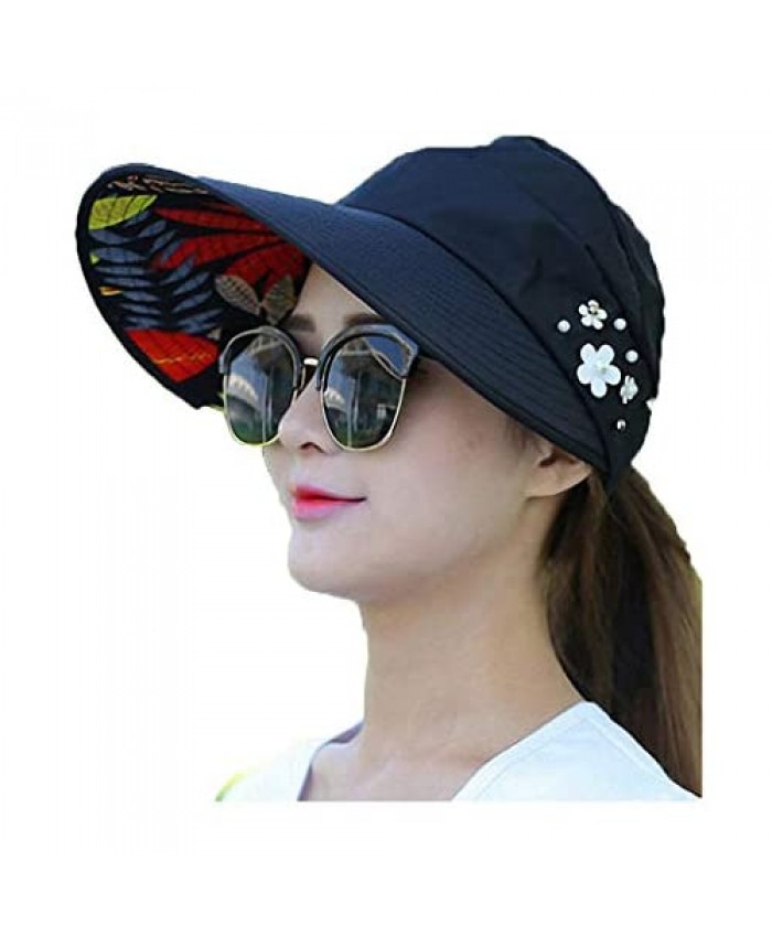 Women's Sun Visor Hats-Headband Dual Purpose Summer Beach Visor Cap hat