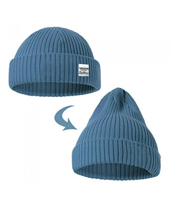 ZOWYA Fisherman Beanie or Regular Cuff Knit Beanie for Men & Women Winter Daily Skull Cap 1 Hat 2 Style