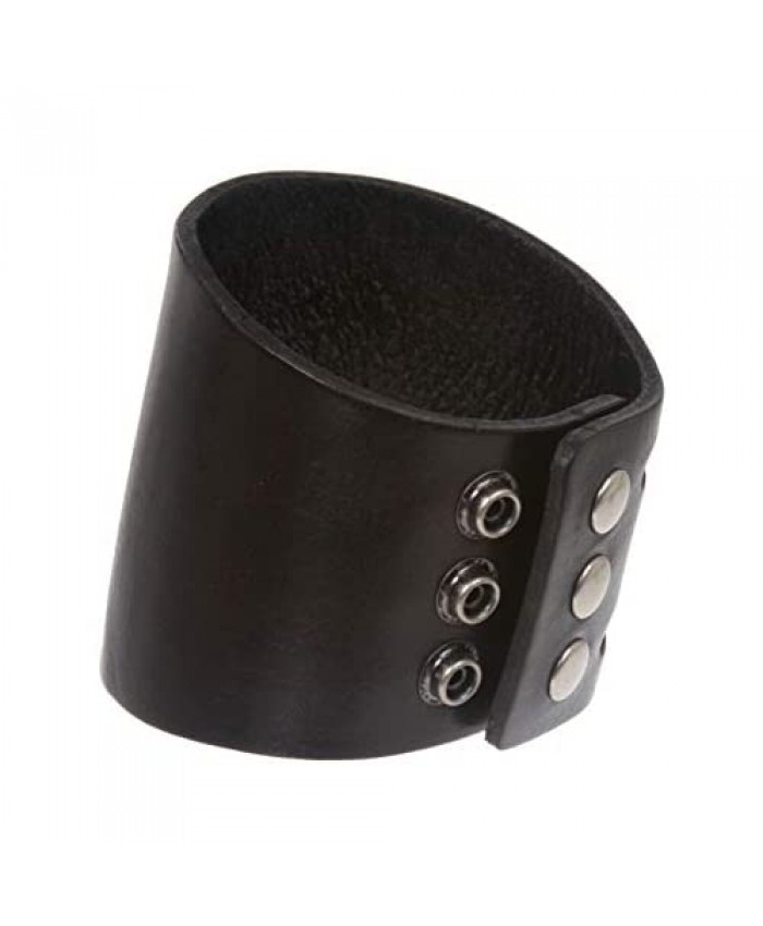 3 Inches Wide Oil Tanned Leather Wristband Cuff Bracelet