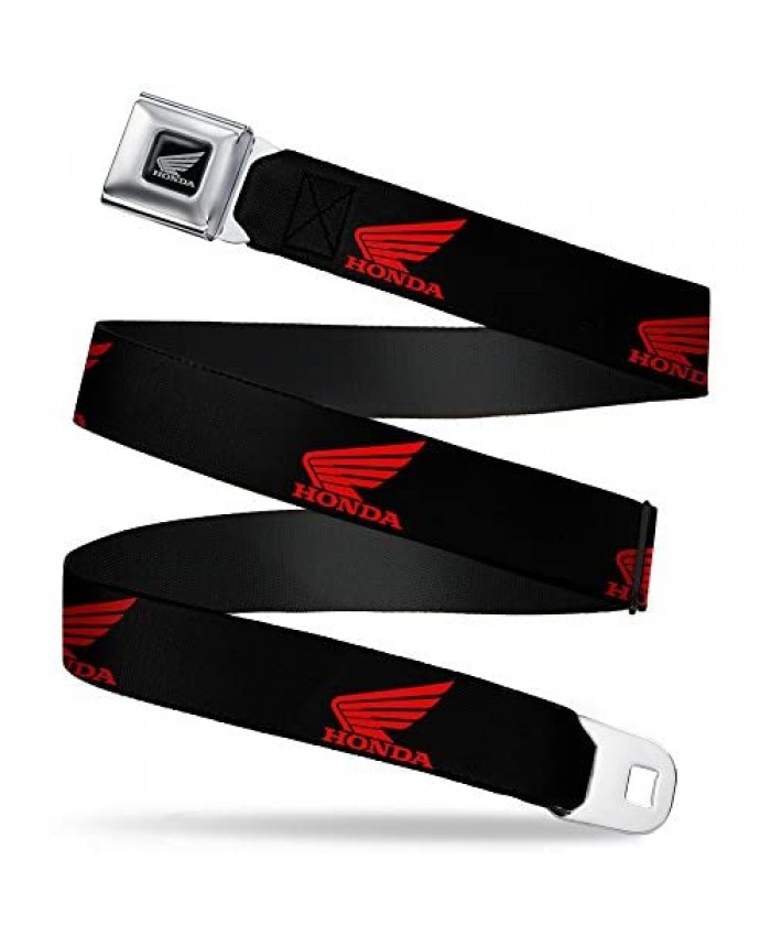 Buckle-Down Seatbelt Belt - HONDA Motorcycle Logo Black/Red - 1.0 Wide - 20-36 Inches in Length