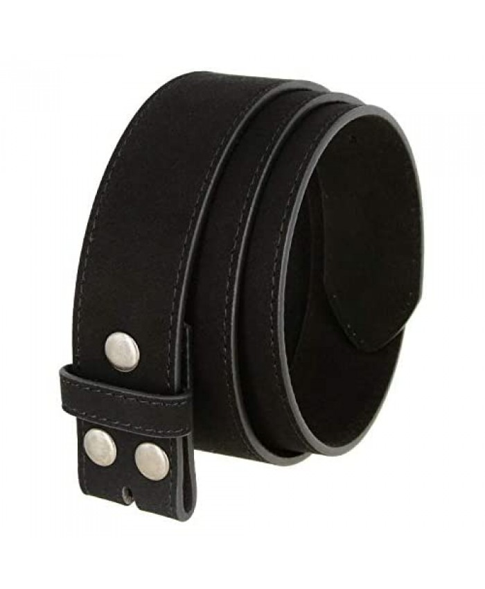 Casual Suede Leather Belt Strap for Men 1 1/2" Wide