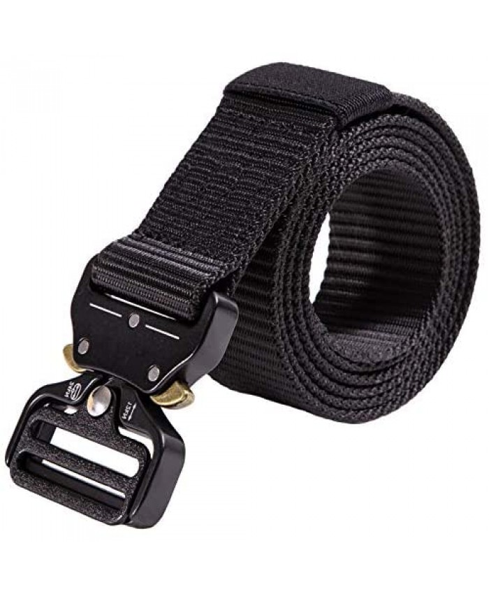 CNHUALAI Belts for Men Tactical Rigger Belt Nylon Webbing Waist Belt with V-ring Heavy-Duty Quick-Release Buckle