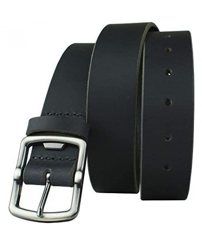 Cold Mountain Black Belt -USA Made Full Grain Leather with Certified Nickel Free Bottle Opener Buckle
