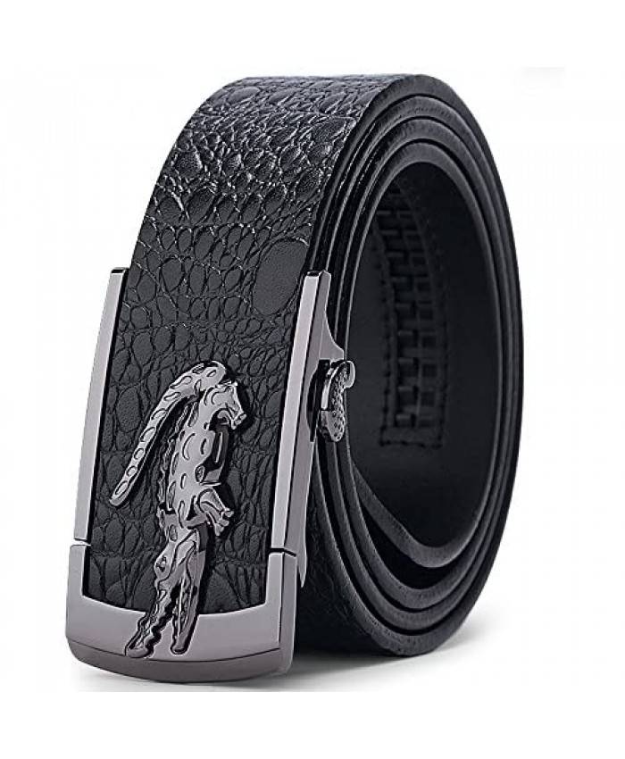 Dante Men's Real Leather Crocodile Belt (Black/Brown)