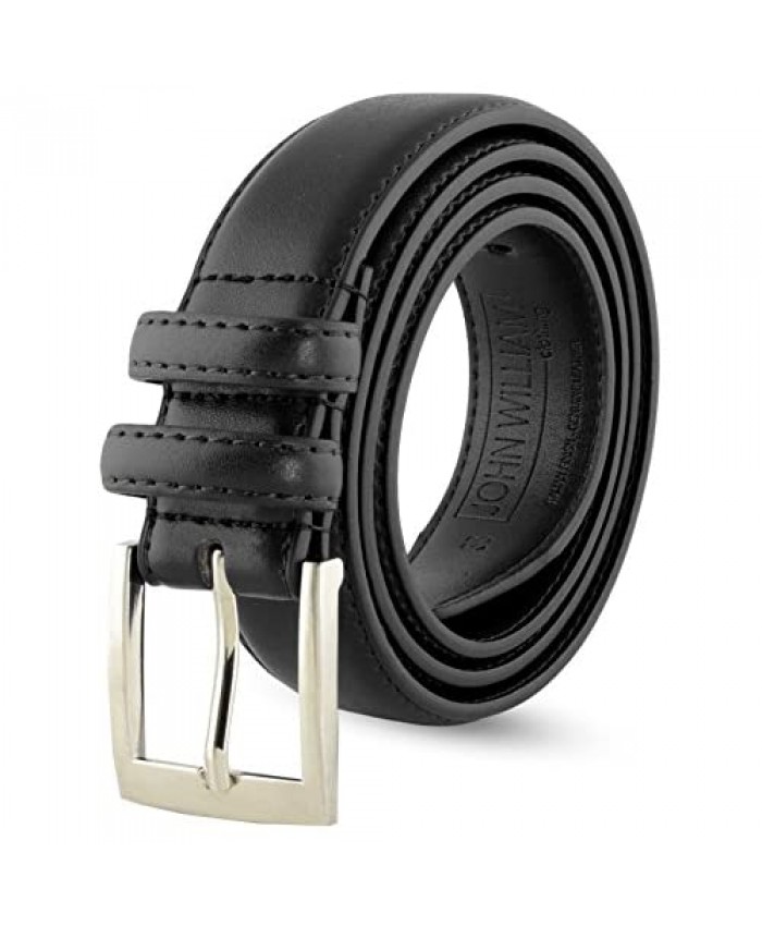 John William Leather Belts For Men - Mens Brown & Black Belt - Dress Casual Men's Belt in Gift Bag