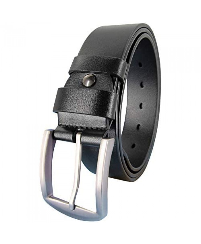 Ledamon Men's Leather Belt 100% Full Grain Solid Genuine Leather Belt 1.5" Width - NO FILLERS