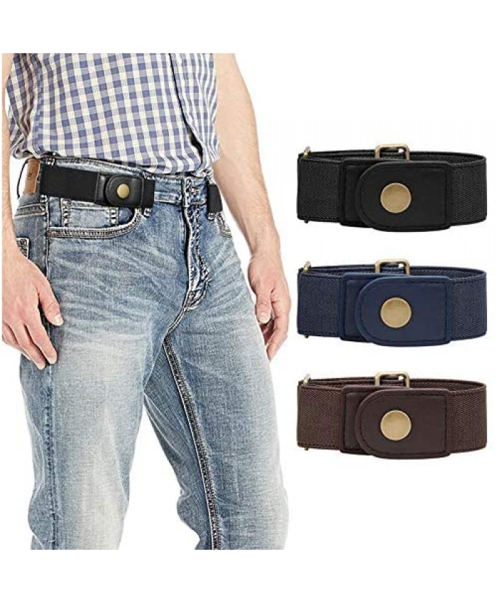No Buckle Stretch Belt for Men Women Elastic Adjustable Belts Buckle-Free Belt for Jeans Pants 2 pack 3 pack