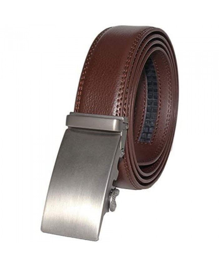 Real Leather Belts for Men's Dress Ratchet Belt Adjustable Industrial Click Buckles Cowboy Man's