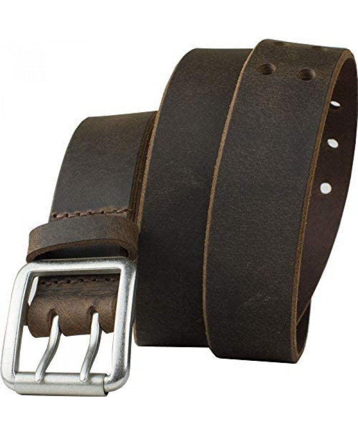 Ridgeline Trail Distressed Brown Belt - USA Made Full Grain Leather Belt with Certified Nickel Free Buckle