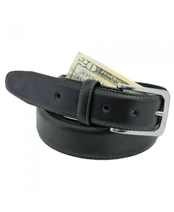 Thomas Bates Mens Deerfield Leather Money Belt Travel Zipper Pocket made in USA