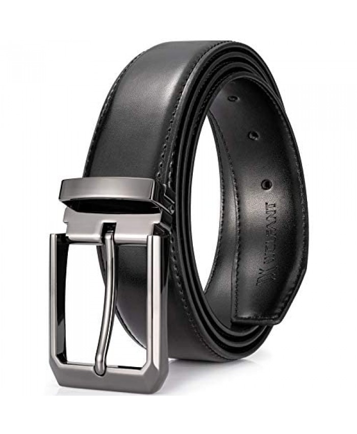 WOLFANT Leather Dress Casual Belts for Men 1 1/4" Leather Premium Quality with Single Prong Buckle