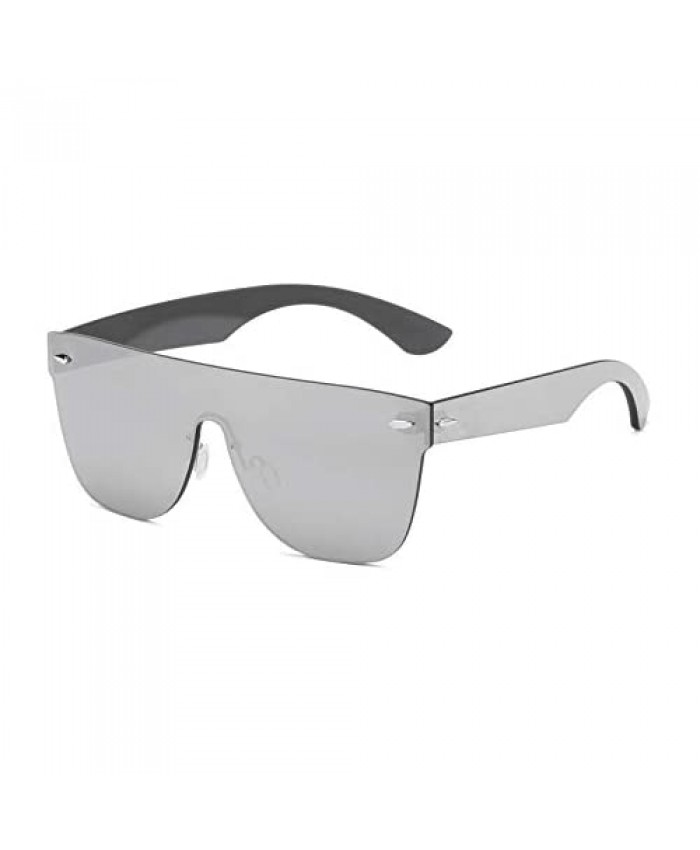 2020 VentiVenti Oversized Square Rimless Sunglasses Rectangular Mirrored Full Eyewear For Women Men