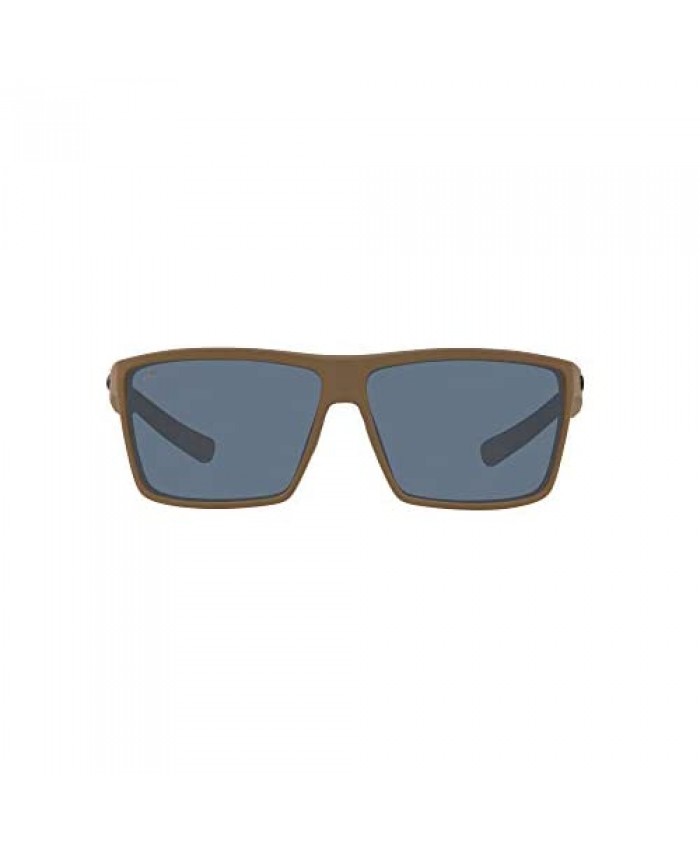 Costa Del Mar Men's Rincon Rectangular Sunglasses Matte Moss/Grey Polarized 580P 63 mm