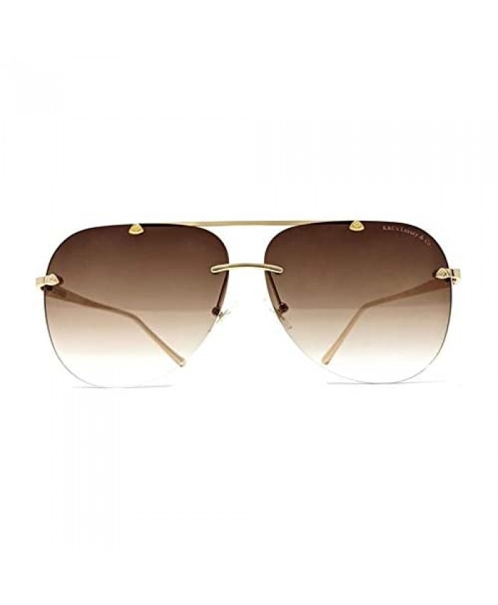 K&L's Luxury & Co. Gold Metal Alloy Aviator Sunglasses K02122021 Gradient Rimless Lens for Men and Women