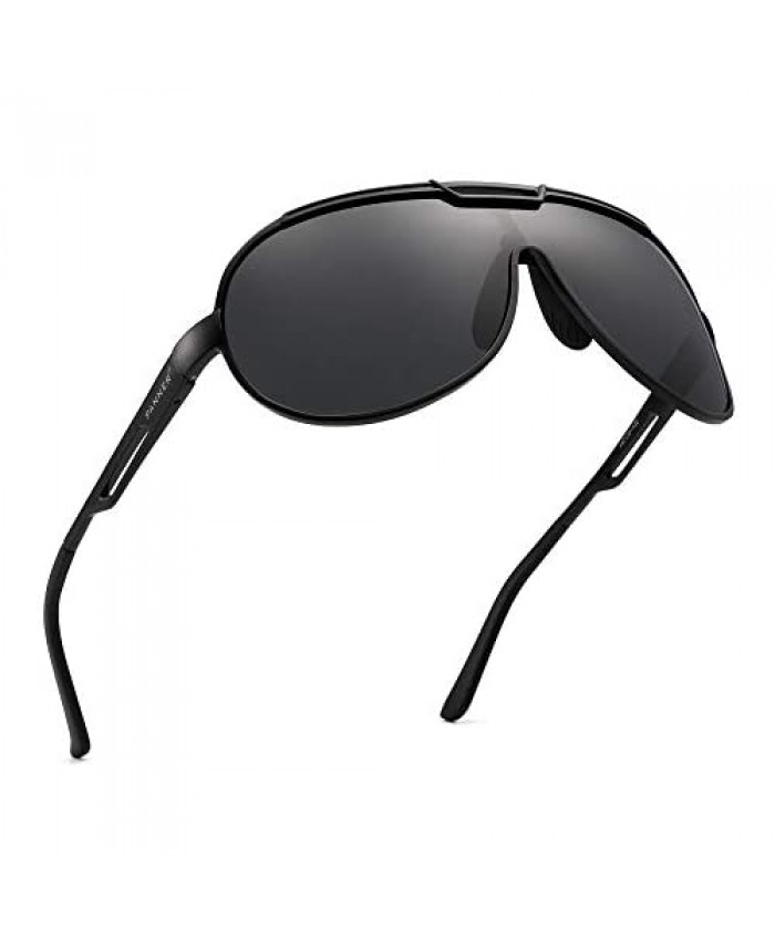 PANNER Oversized Retro Aviator Sunglasses for Men Al-Mg Metal Frame Ultra Light